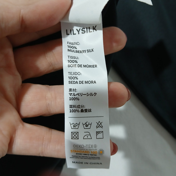 Lilysilk Shirt Womens 4 Black Mulberry Silk Tailored Button Front Blouse NWT - Picture 9 of 16